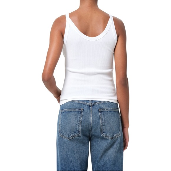 AGOLDE Jordan Tank - Gray Ribbed V-Neck Organic Cotton Tank Top sz XS - Picture 8 of 10